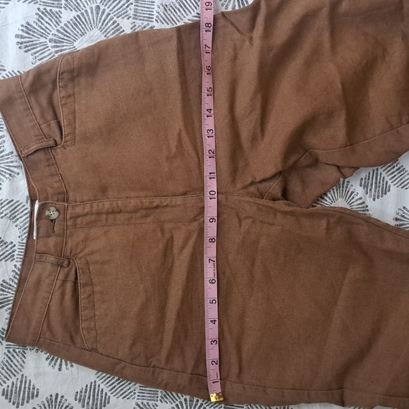 Talbots irish linen blend high waisted cropped zip front pant sz2P - Picture 6 of 14